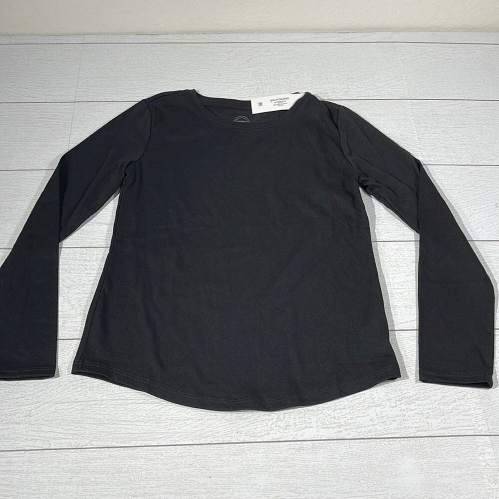 Wonder Nation Girls Long Sleeve Black T-Shirt Size 7-8